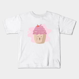 Kawaii pink cat in cupcake Kids T-Shirt